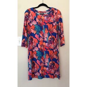 Fleur Bleue Summer Floral Dress Mid Sleeves Women’s Size Small S